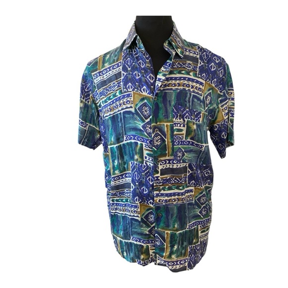Robert Stock Mens Vintage 1990s Silk Button Down - Picture 3 of 7
